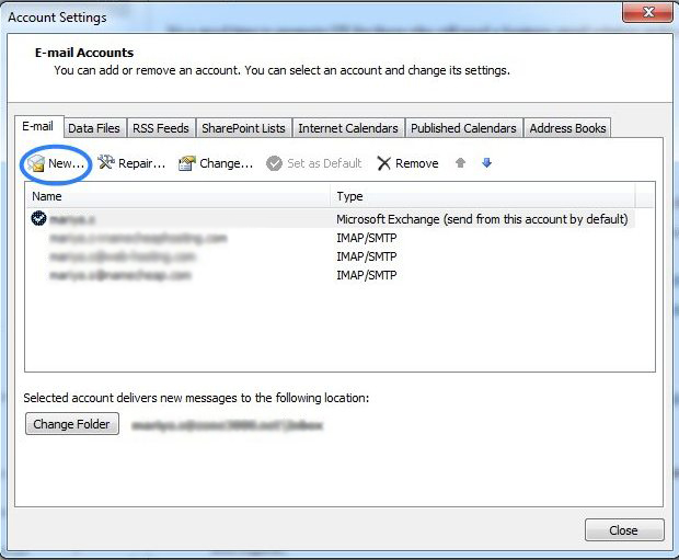 change outlook account settings 2007 from another computer